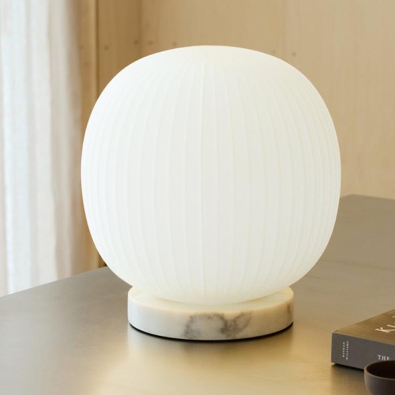 OSRAM DECOR GLASS LANTERN MARBLE TABLE E27 TISCHLEUCHTE Marmor/Glas