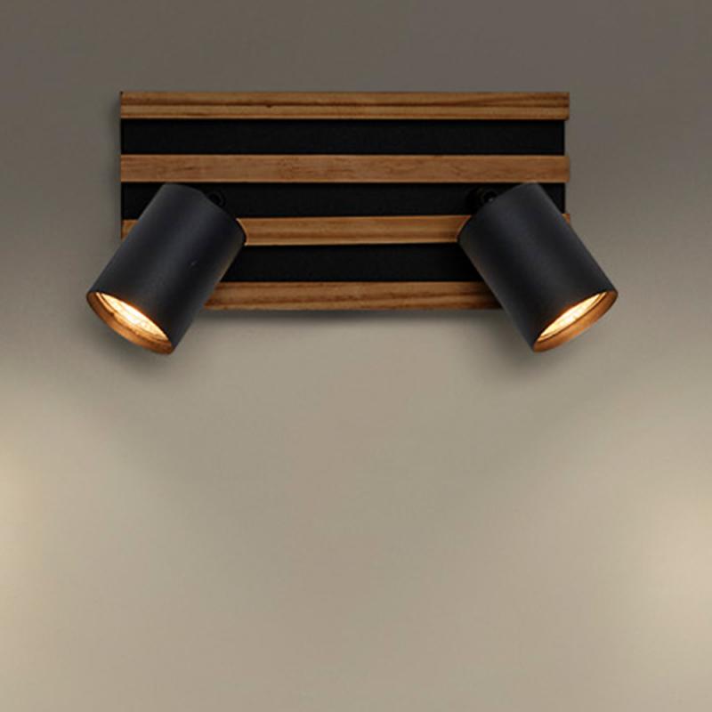 OSRAM Spot Acoustic 2x GU10 LED Spot Leuchte Schwarz Holz IP20 Wand Decke