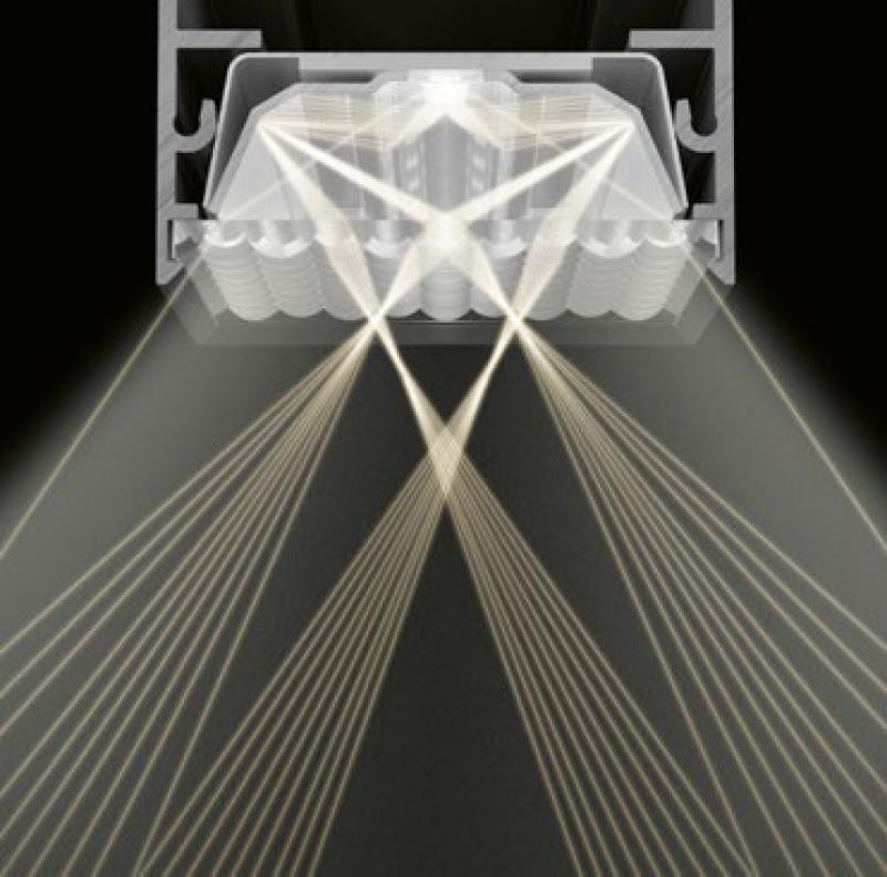 Siteco Silica 21 Hängeleuchte xtrem breit strahlend, ELDACON® P, Prismenscheibe, Lichtfarbe 830, UGR ≤ 19, DALI 2, tiefschwarz matt (RAL 9005