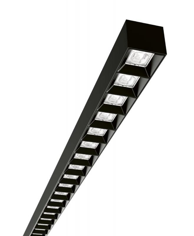 Siteco Silica® 21, direkt/indirekt Darklight-Reflektor, schwarz, Lichtfarbe 840 UGR ≤ 19, DALI 2, tiefschwarz matt 18230lm