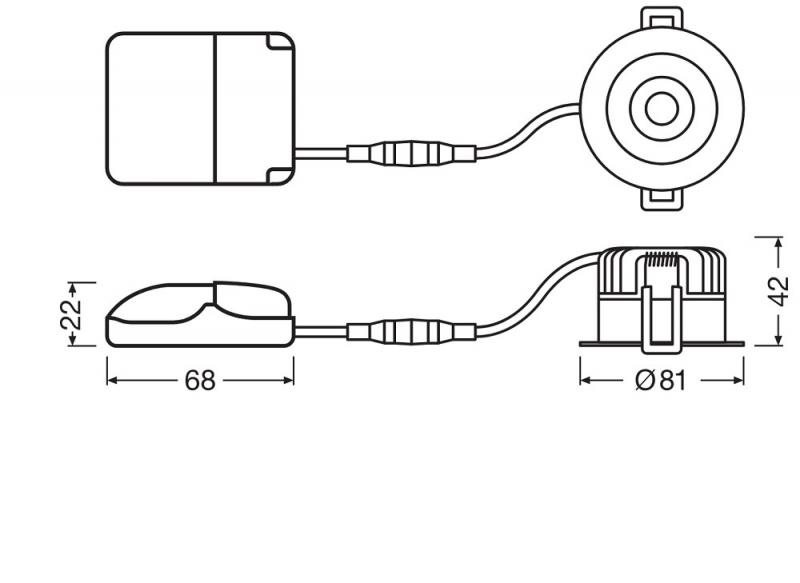 LEDVANCE Spot fix 8W 2700K LED Einbauleuchte dimmbar IP44 schwarz