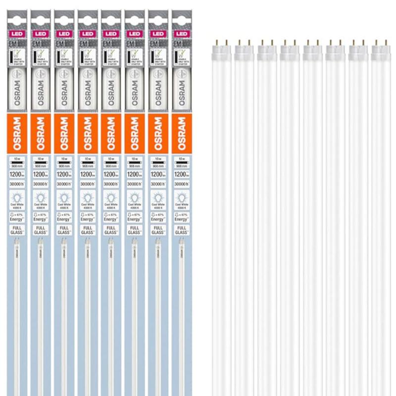 8-Pack 90cm Osram G13 T8 LED Röhren EM 10W wie 30W 4000K neutralweiß KVG GLAS
