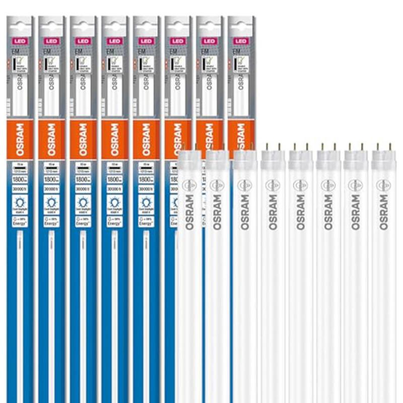 8x 120cm Osram LED T8 G13 Röhre 15W wie 36W 6500K tageslichtweiß EM PLASTIC für KVG