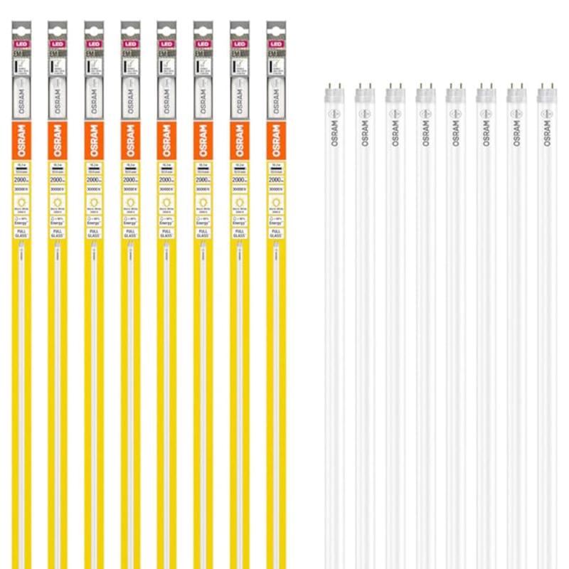 8 x 150cm Osram LED T8 G13 Röhre 18,3W wie 58W 830 warmweiß EM Glas für KVG/VVG