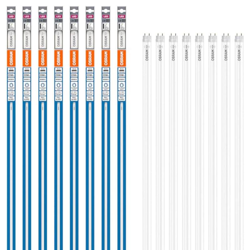 8er Pack 150cm Osram LED T8 G13 Röhren 18,3W wie 58W 865 tageslichtweiß EM Glas für KVG/VVG