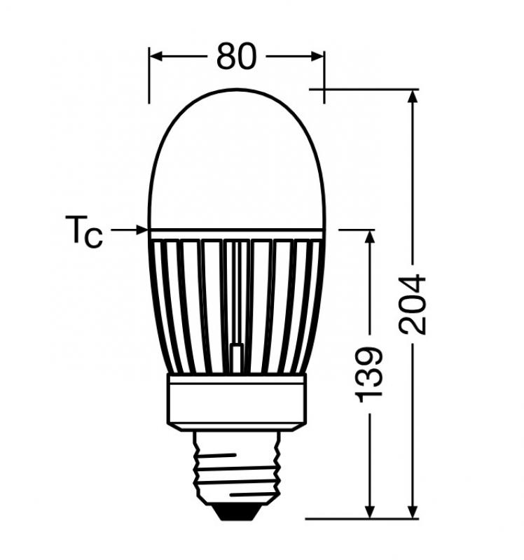 Ledvance E40 LED Straßenlampe HQL 5400LM 41W wie 125W 827 2700K IP65