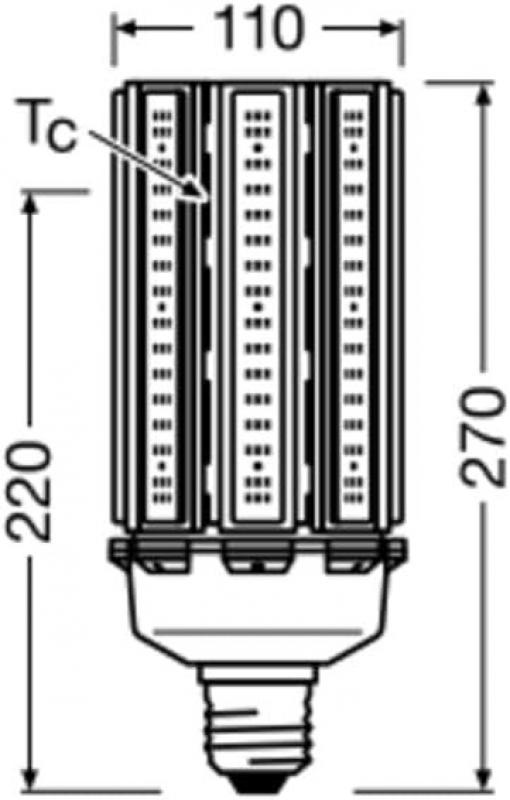 Ledvance E40 LED Straßenlampe HQL 1170LM 90W wie 250W 827 2700K IP65