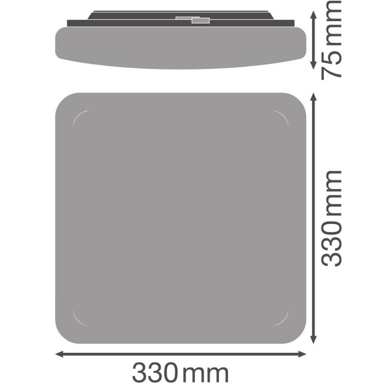 LEDVANCE Surface Square 330 LED Decken-/Wandleuchte IP44 24W 3CCT von warm- bis kaltweiß einstellbar Treppenlicht Treppenhaus Beleuchtung