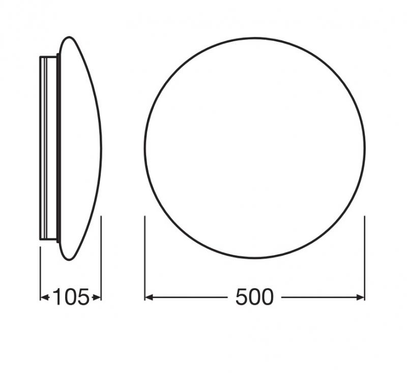 LEDVANCE Surface Circular LED 500 Decken-/Wandleuchte IP44 42W 4000K neutralweiß Lichtstärke einstellbar