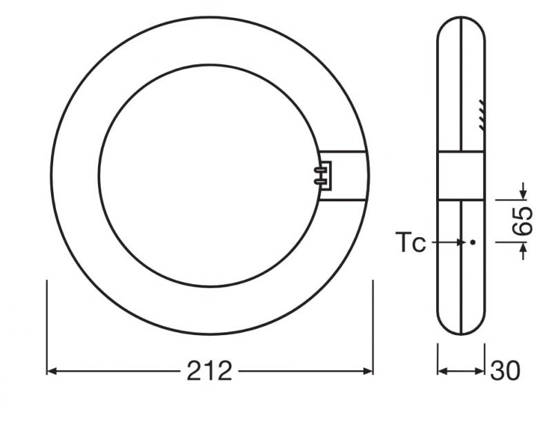 Ledvance T9 LED Röhre TUBE C 22 EM V 11W 830 wie 22W G10q Ringform warmweiß 3000K