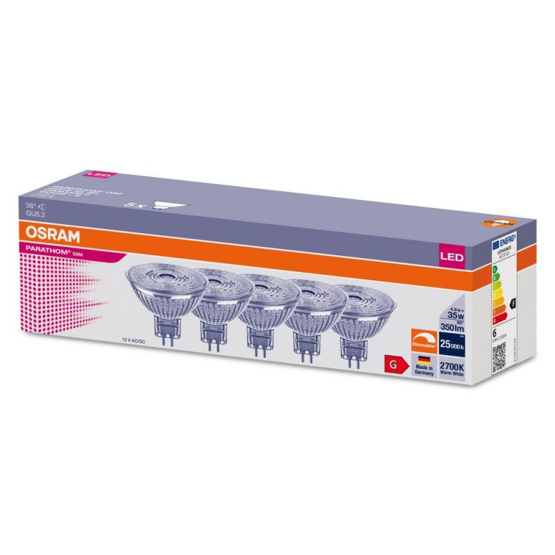 5er Pack OSRAM PARATHOM GU5.3 PAR16 LED Strahler