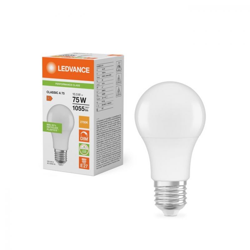 Ledvance E27 LED Lampe Classic dimmbar matt 10,5W wie 75W 2700K warmweißes Licht