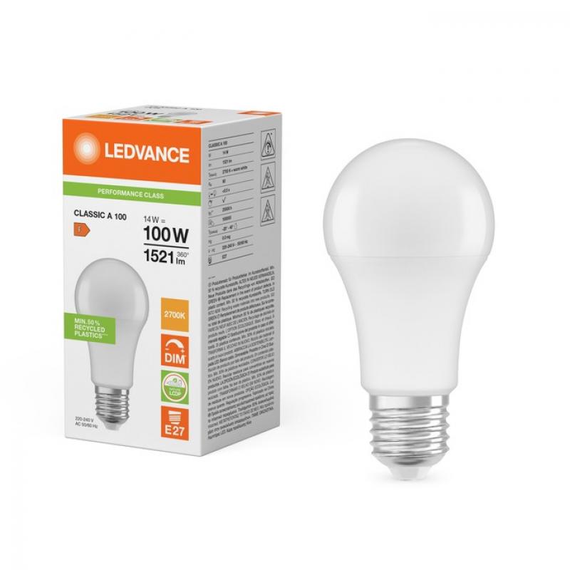 Ledvance E27 LED Lampe Classic A100 dimmbar matt 14W wie 100W 2700K warmweißes Licht