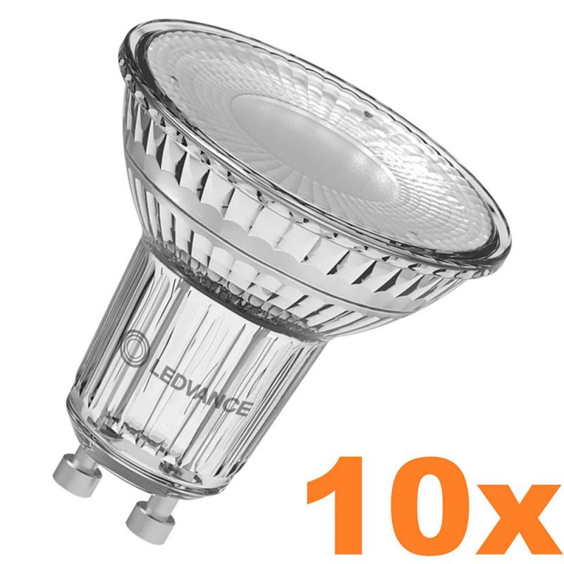 10er Vorteilspack Ledvance GU10 PAR16 LED Spot 36° 2,6W wie 35W 2700K warmweißes Licht