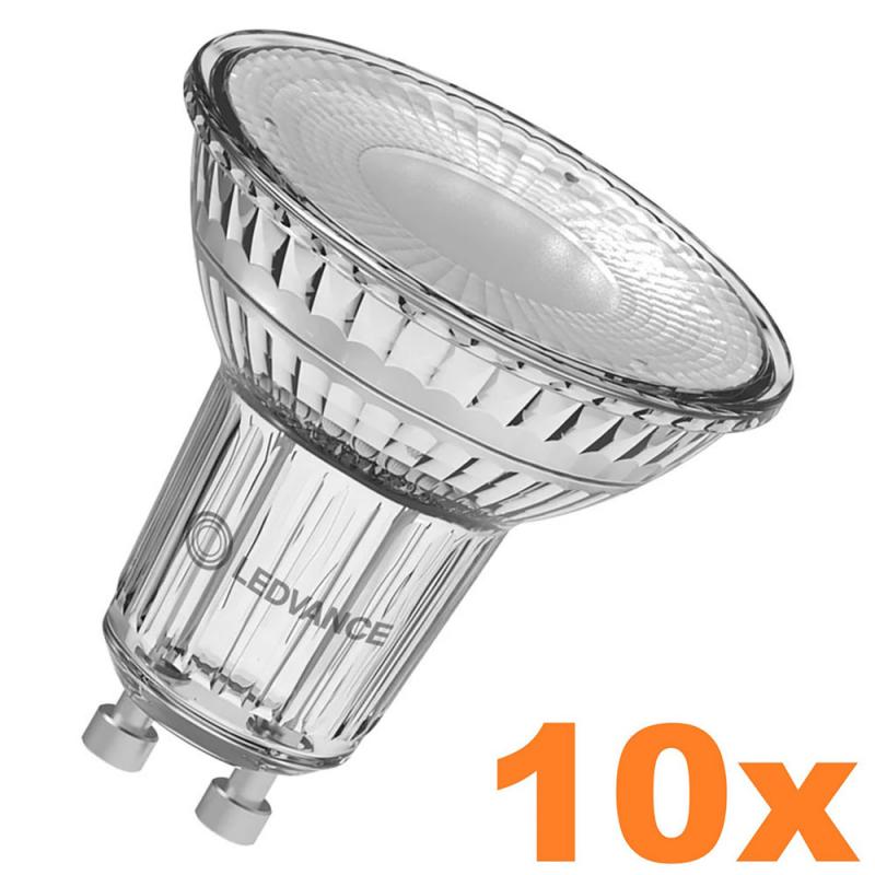 10er Sparset Ledvance GU10 PAR16 LED Spot 36° 2,6W wie 35W 4000K 840 universalweißes Licht