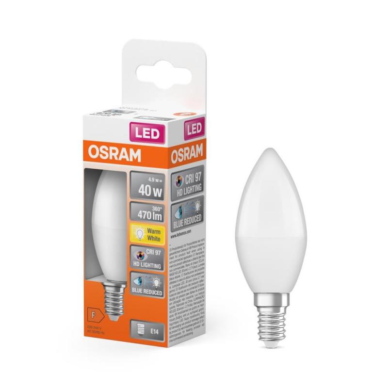 6-Pack OSRAM E14 LED Kerzen Lampe Star Classic B 25 4.9W wie 40W 2700K warmweißes Licht 97Ra sehr hohe Farbwiedergabe