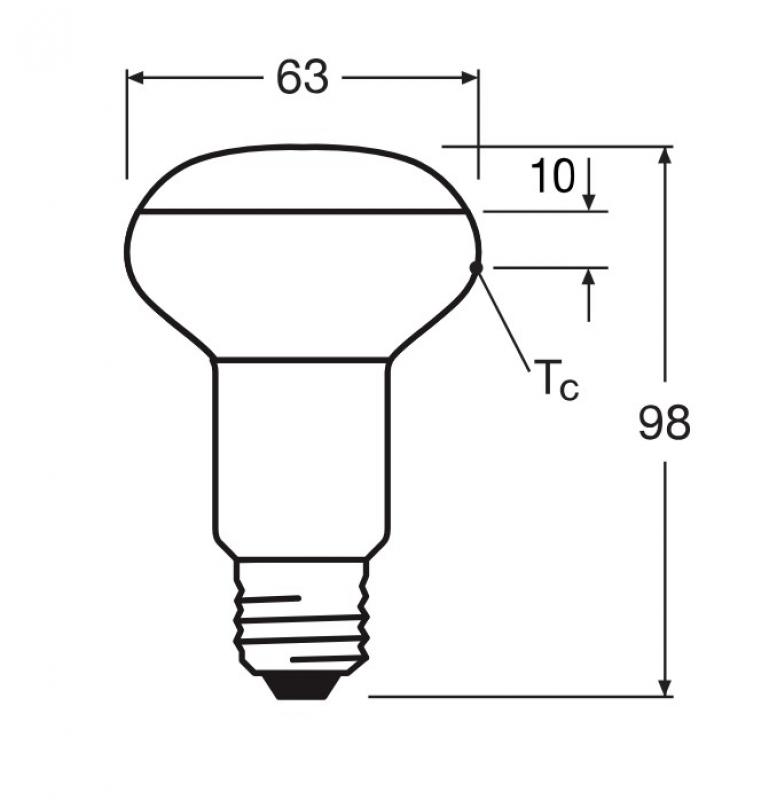 Ledvance E27 R63 Reflektorlampe 36° 4,9W wie 60W dimmbarer Strahler mit warmweißem Licht 2700K hohe Farbwiedergabe 90Ra