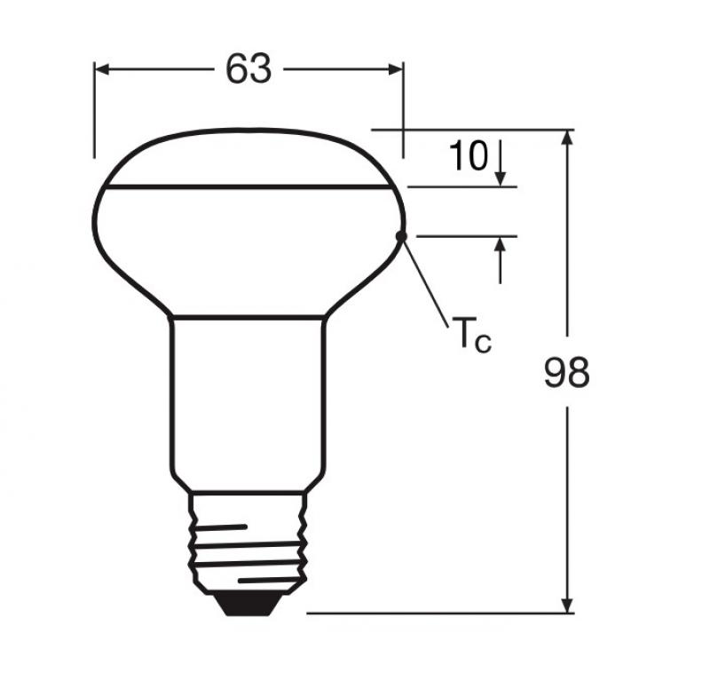 Ledvance E27 R63 Reflektorlampe 36° 2,9W wie 40W Strahler mit warmweißem Licht 2700K
