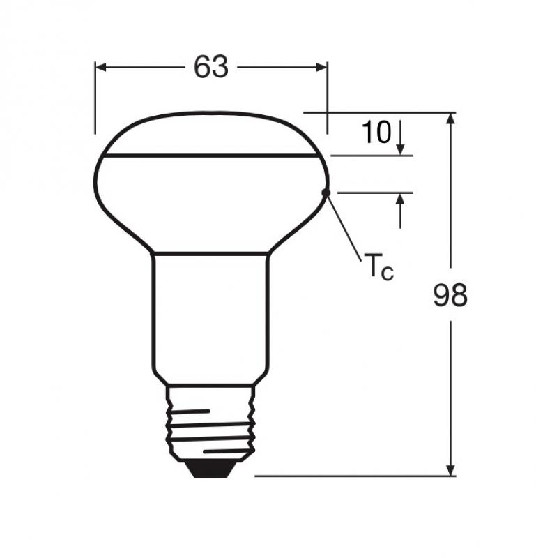 Ledvance E27 R63 Reflektorlampe 36° 4,8W wie 60W Strahler mit warmweißem Licht 2700K