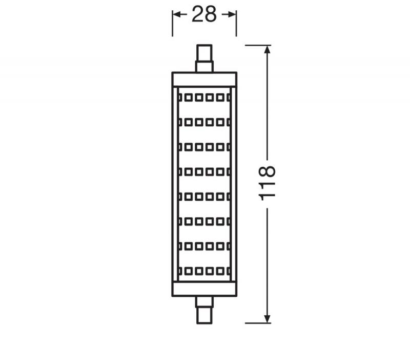 Ledvance R7s LED 118mm Stab Lampe 18,5W wie 150W warmweißes Licht