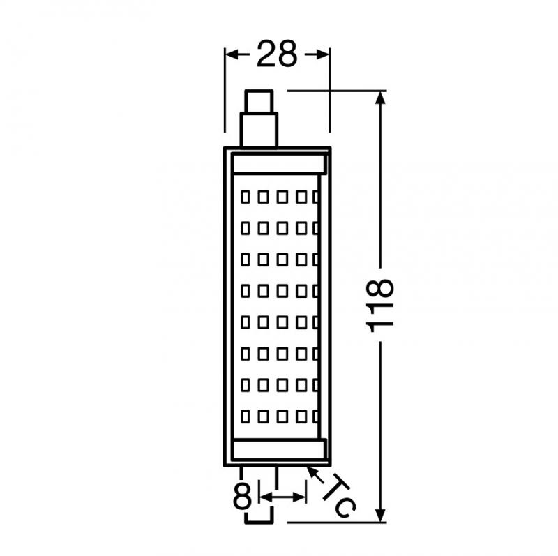 Leistungsstarke Ledvance R7s LED Stablampe 118mm dimmbar 15W wie 125W 2700K warmweißes Licht
