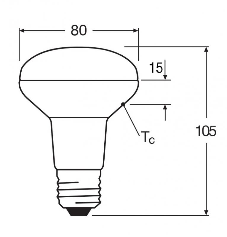 Ledvance E27 R80 Reflektorlampe 36° 8,5W wie 100W dimmbarer Strahler mit warmweißem Licht 2700K