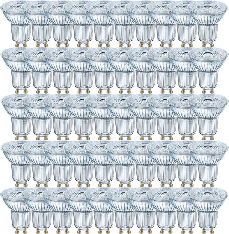 50er Sparset Ledvance GU10 PAR16 LED Spot 36° 6,9 wie 80W 2700K warmweißes Licht - XXXL-Sparpack