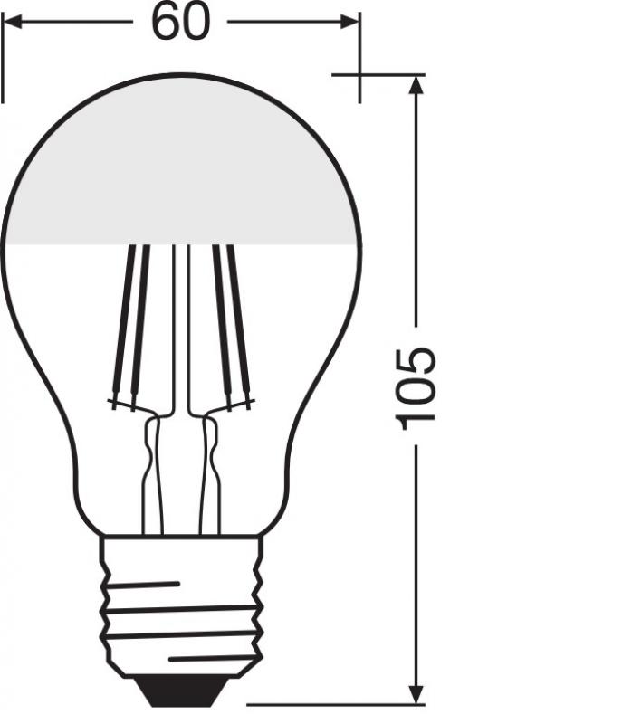 Ledvance E27 LED Kopfspiegellampe Silber 6,5W wie 50W 2700K warmweiß