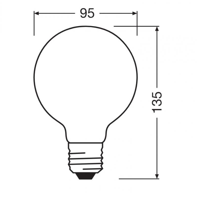 Ledvance E27 LED Kugellampe Globe95 Classic matt 11W wie 100W 2700K warmweißes Licht