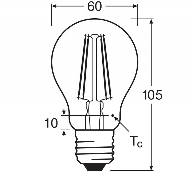 Ledvance E27 CLASSIC Filament LED Lampe klar 7,5W wie 75W 4000K neutralweiß