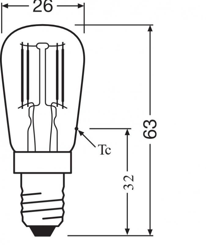 Ledvance E14 Special T26 LED Lampe 2,8W wie 25W warmweißes Licht 2700K - Licht für Kleine Designerleuchten, Nähmaschinen, Kühlschrank