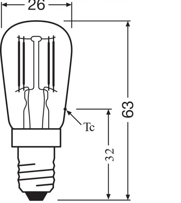 Ledvance E14 Special T26 LED Lampe 2,8W wie 25W kaltweißes Licht 6500K - Licht für Kleine Designerleuchten, Haushaltskühlschränke, Nähmaschinen