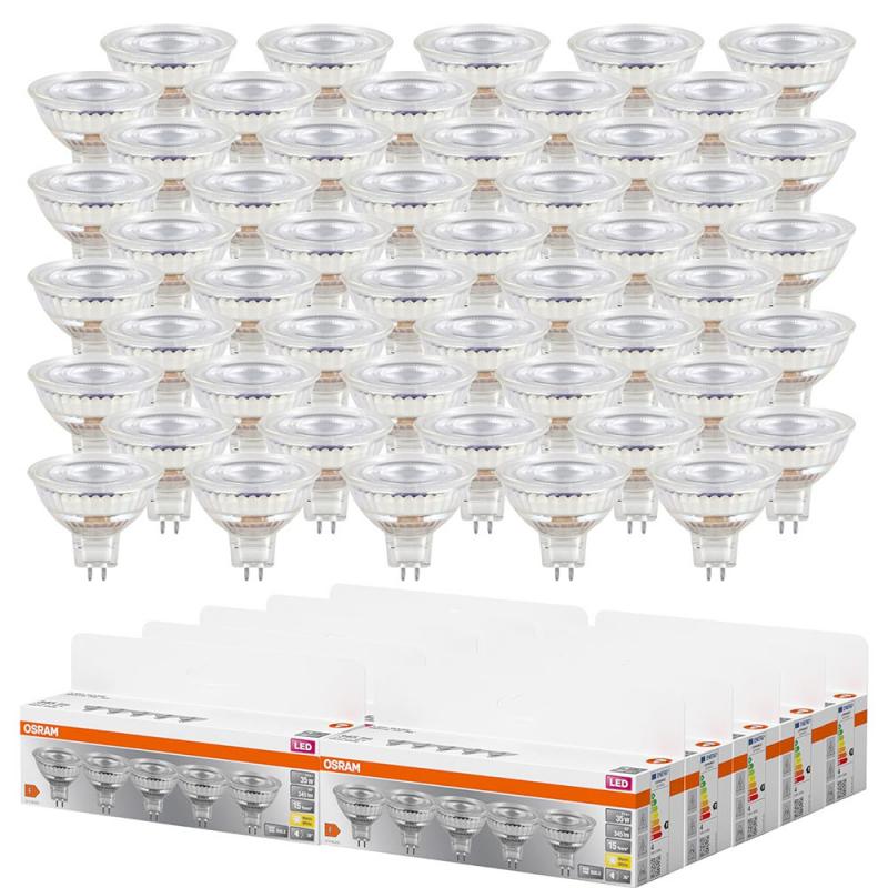 50 x Ledvance GU5.3 MR16 LED Strahler 36° 3.8W wie 35W 2700K warmweißes Licht mit kleinem Lichtwinkel - XXXL-Sparpack