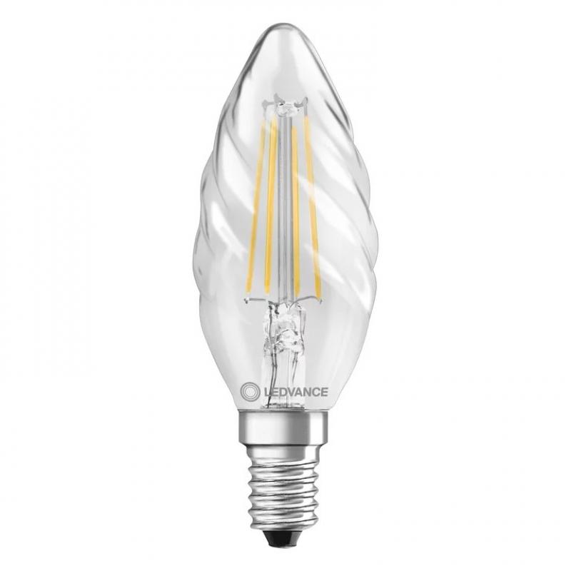 Ledvance E14 LED Kerzenlampe Classic klar 4,8W wie 40W 2700K warmweißes Licht