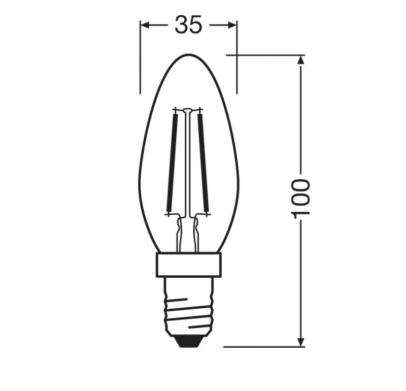 Ledvance E14 LED Kerzenlampe Classic B40 klar 4W wie 40W 3000K warmweißes Licht