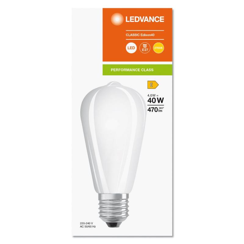 Ledvance E27 LED Lampe Classic in Kolbenform matt 4W wie 40W 2700K warmweißes Licht