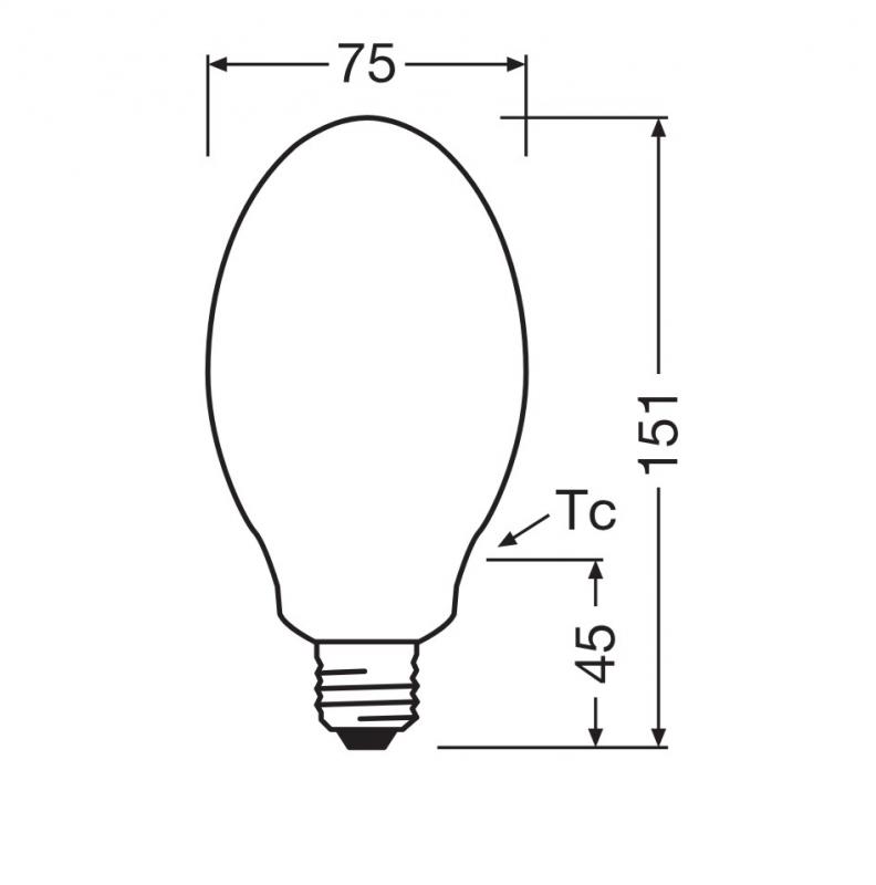 Ledvance E27 HQL LED FIL Straßenlampe 1800lm 13W wie 50W 827 2700K IP65