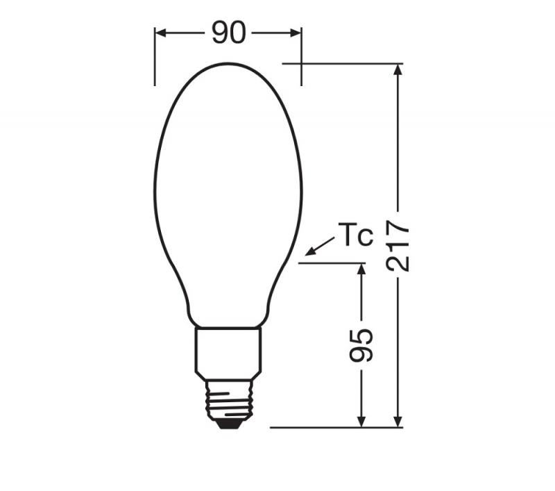 Ledvance E27 HQL LED FIL Straßenlampe 5400lm 38W wie 125W 827 2700K IP65