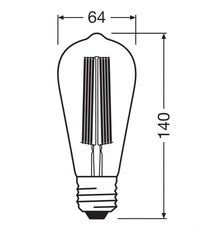 Osram LED VINTAGE E27 Glühlampe Edison Filament dimmbar 8,8W wie 60W extra warmweißes gemütliches Licht