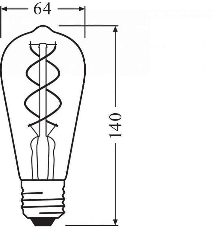 Osram E27 LED VINTAGE Spiral LED Glühlampe Filament Kolbenform extra warmweiß 4W wie 28W