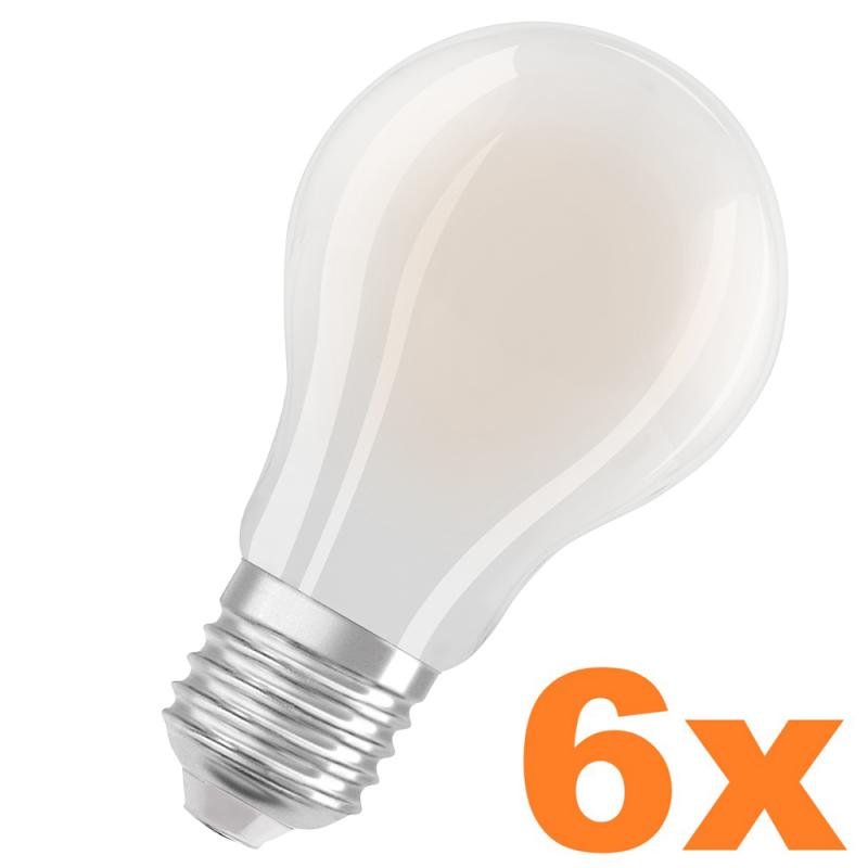 6er Sparset OSRAM E27 besonders effiziente LED Lampe 5W wie 75W 4000K neutralweißes Licht matt - beste Energie Effizienz Klasse