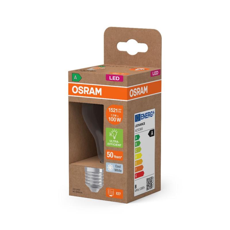 6er OSRAM E27 besonders effiziente LED Lampen 7,2W wie 100W 4000K neutralweißes Licht - beste Energie Effizienz Klasse