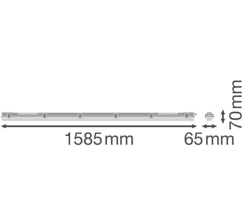 150cm Ledvance DAMP PROOF HOUSING MT GEN 3 - Feuchtraumwanne für eine T8/G13 LED Röhre IP65