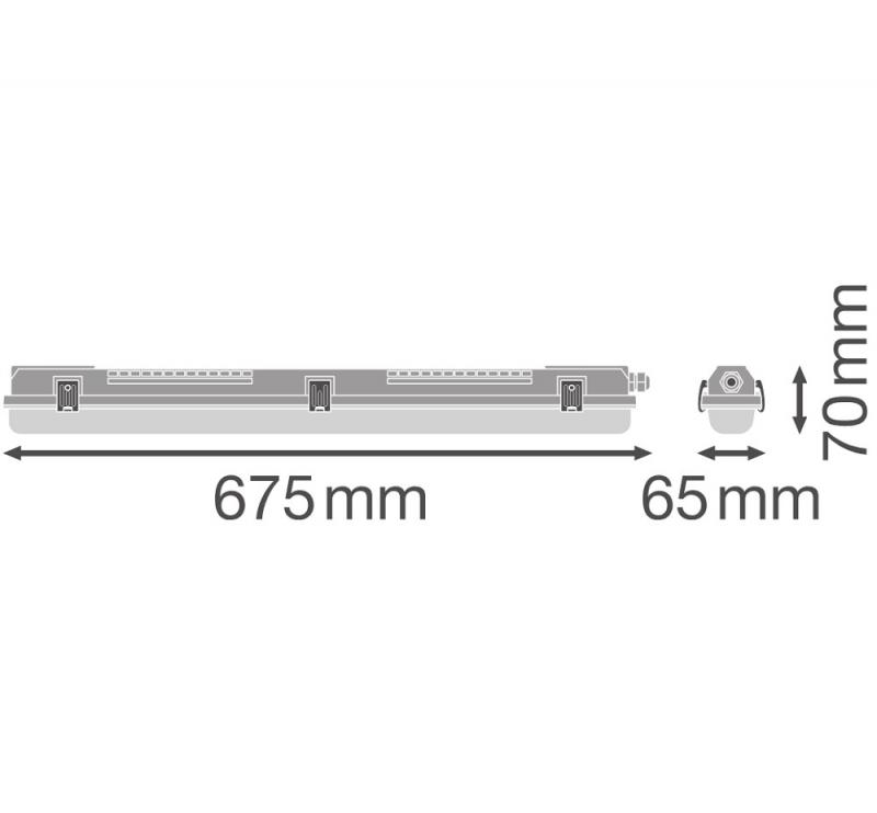 60cm LEDVANCE Damp Proof Housing 600 P 1XLAMP Wannenleuchte 1-flg. LED Feuchtraumleuchte IP65