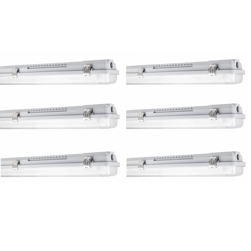 6 x 60cm LEDVANCE Damp Proof Housing 600 P 2XLAMP Wannenleuchte 2-flg. LED Feuchtraumleuchte IP65