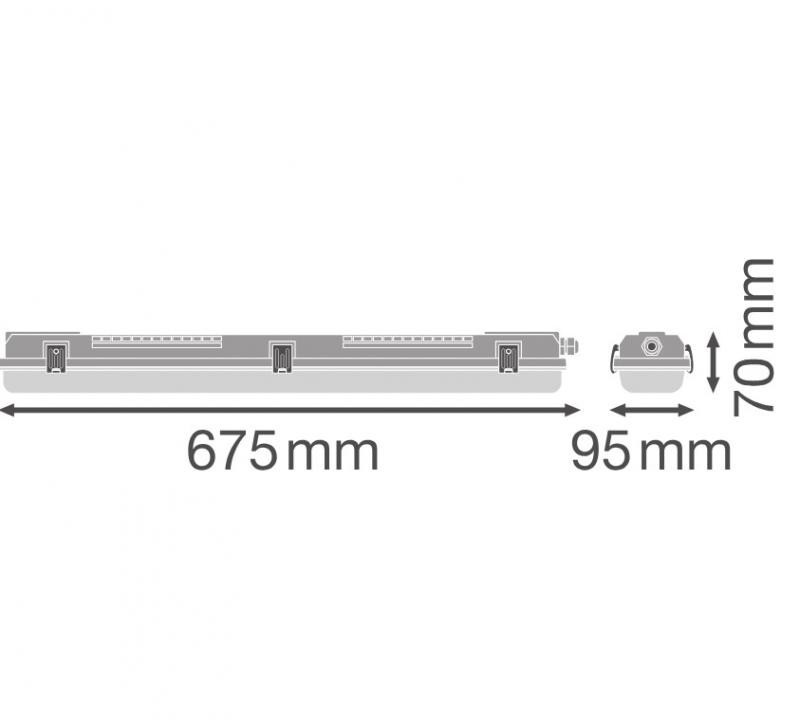 60cm LEDVANCE Damp Proof Housing 600 P 2XLAMP Wannenleuchte 2-flg. LED Feuchtraumleuchte IP65
