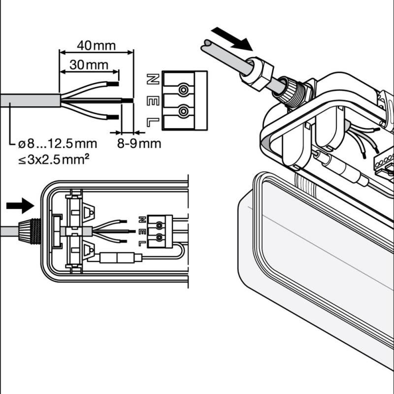 60cm LEDVANCE Damp Proof Housing 600 P 2XLAMP Wannenleuchte 2-flg. LED Feuchtraumleuchte IP65