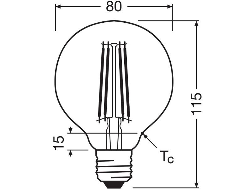 2er Pack OSRAM E27 Lampe Vintage 1906 LED Globe 80 DIMMABLE 7,2W 2400K Gold