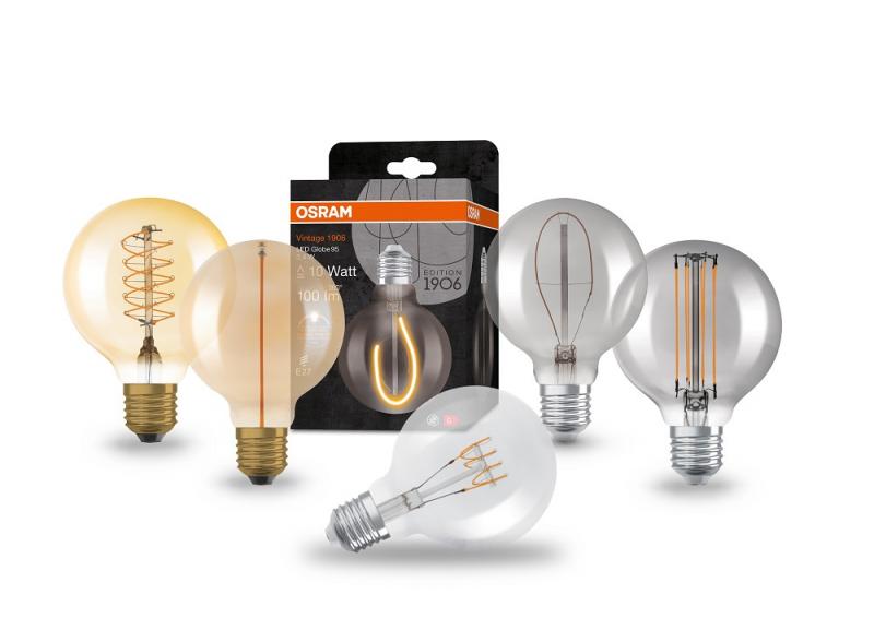 OSRAM E27 Lampe Vintage 1906 LED Classic Slim Filament Globe DIMMABLE 4,9W 2700K 95mm Gold