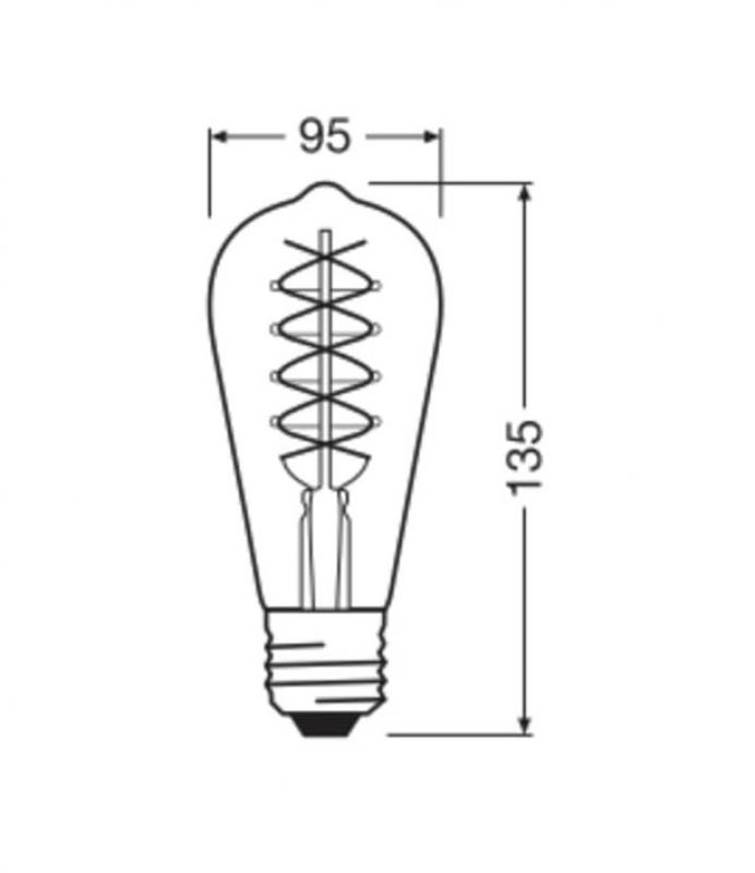 2er Osram LED VINTAGE E27 Glühlampe Edison 4,8W wie 37W dimmbar extra warmweißes gemütliches Licht